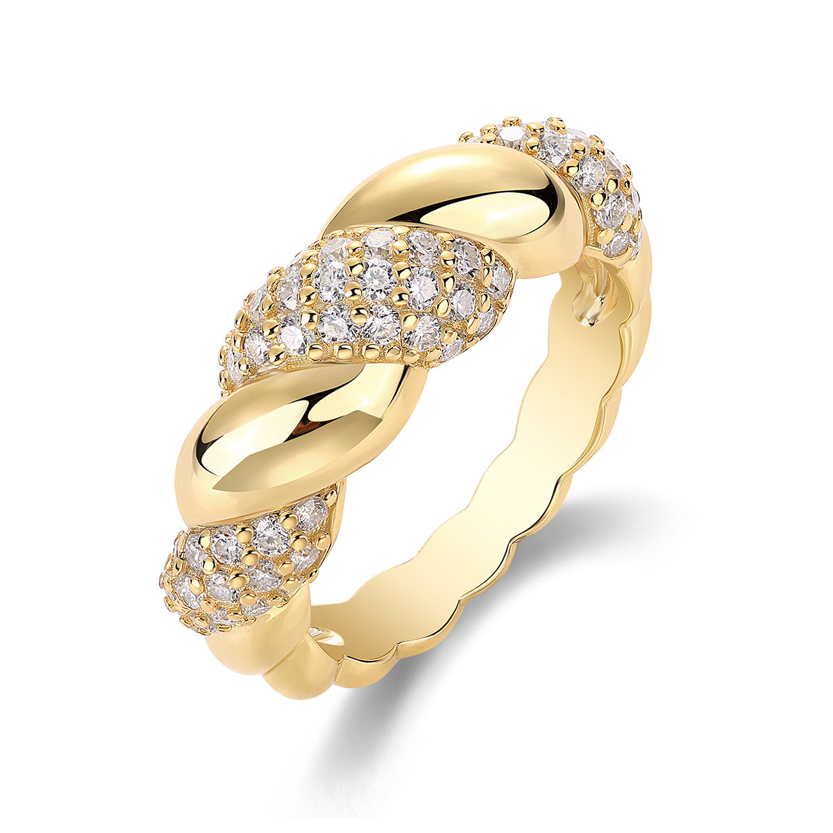 Tengman——Moissanite ring, environmentally friendly diamond ring, S925 sterling silver and gold-plated ring