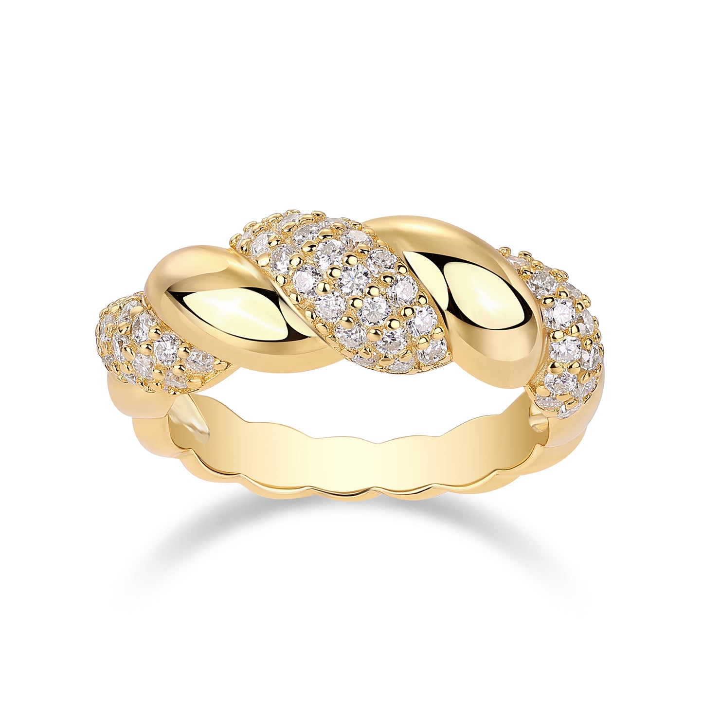 Tengman——Moissanite ring, environmentally friendly diamond ring, S925 sterling silver and gold-plated ring