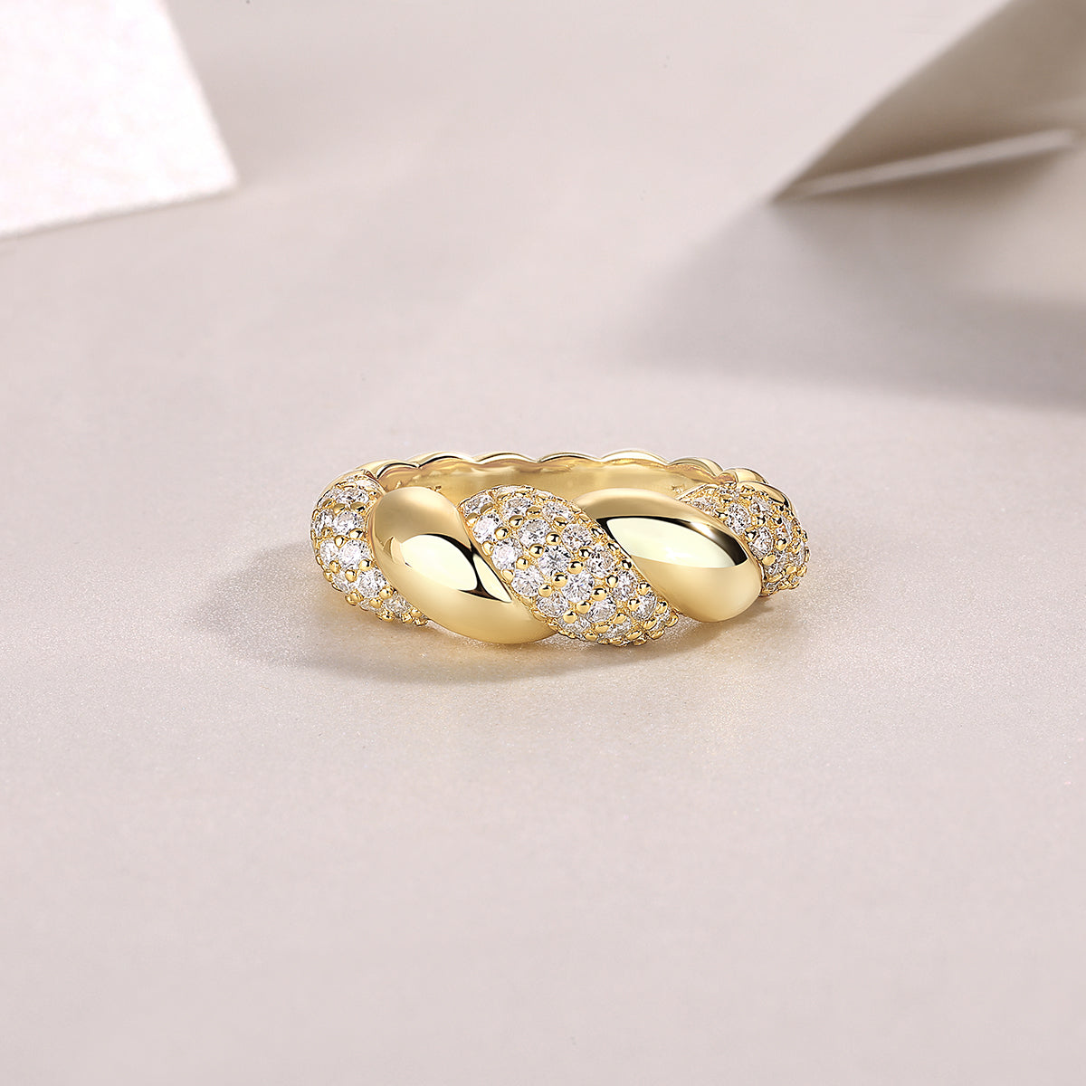 Tengman——Moissanite ring, environmentally friendly diamond ring, S925 sterling silver and gold-plated ring