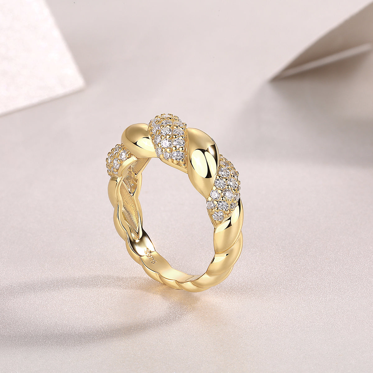 Tengman——Moissanite ring, environmentally friendly diamond ring, S925 sterling silver and gold-plated ring