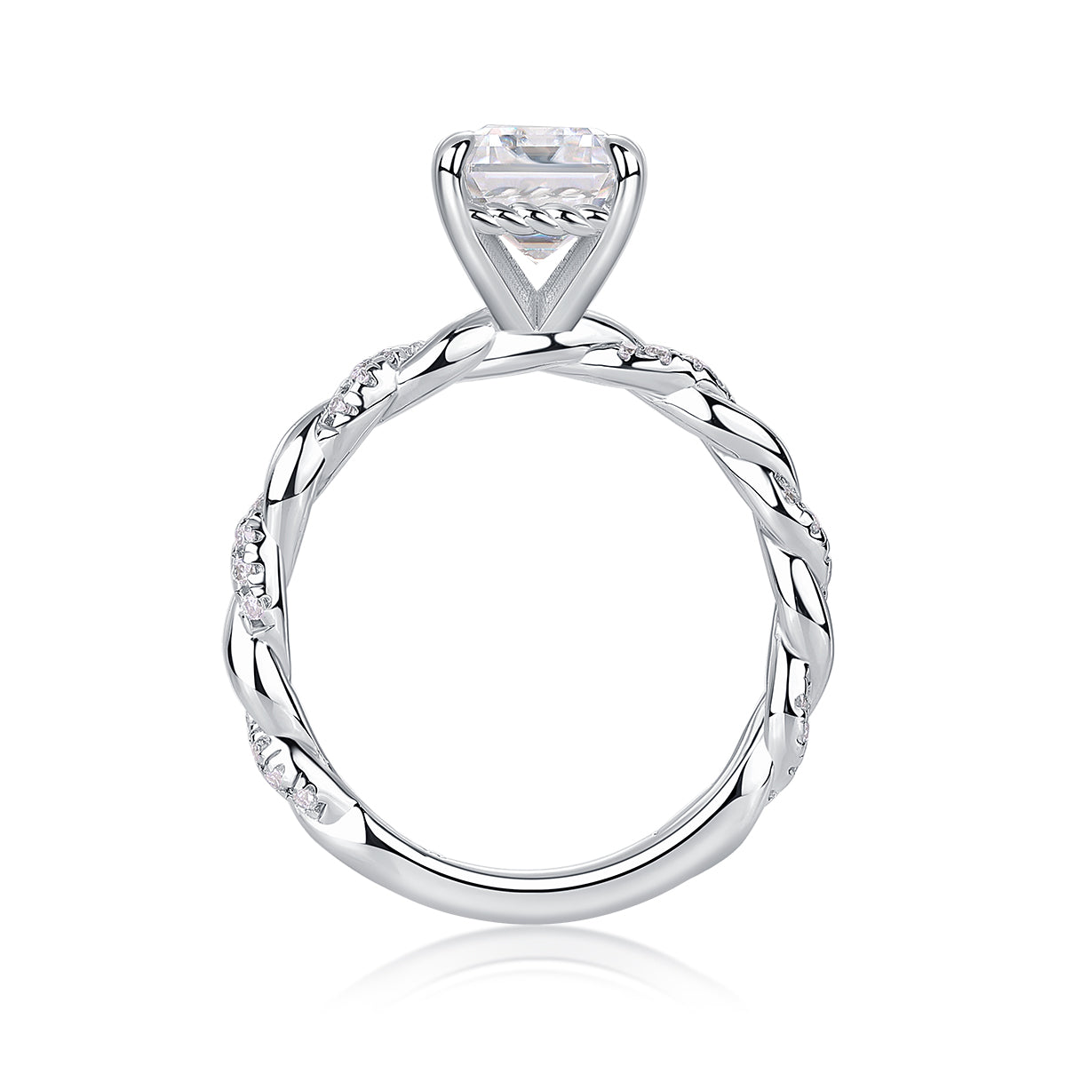 Chasing light - octagonal 7*9 moissanite ring, environmentally friendly diamond ring, S925 sterling silver ring