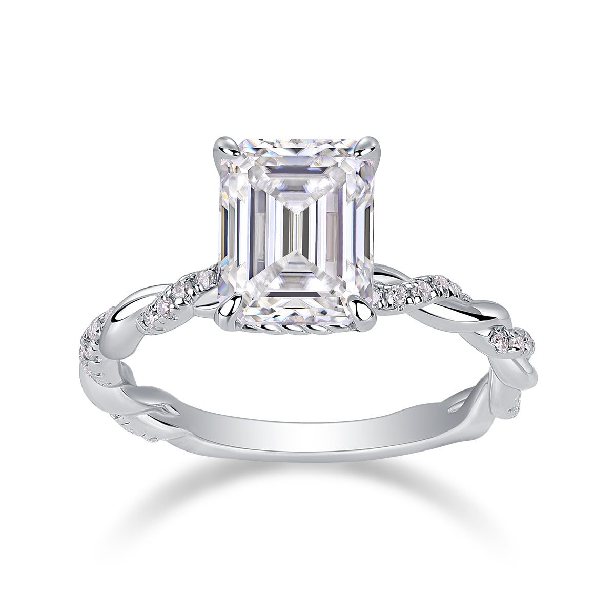 Chasing light - octagonal 7*9 moissanite ring, environmentally friendly diamond ring, S925 sterling silver ring