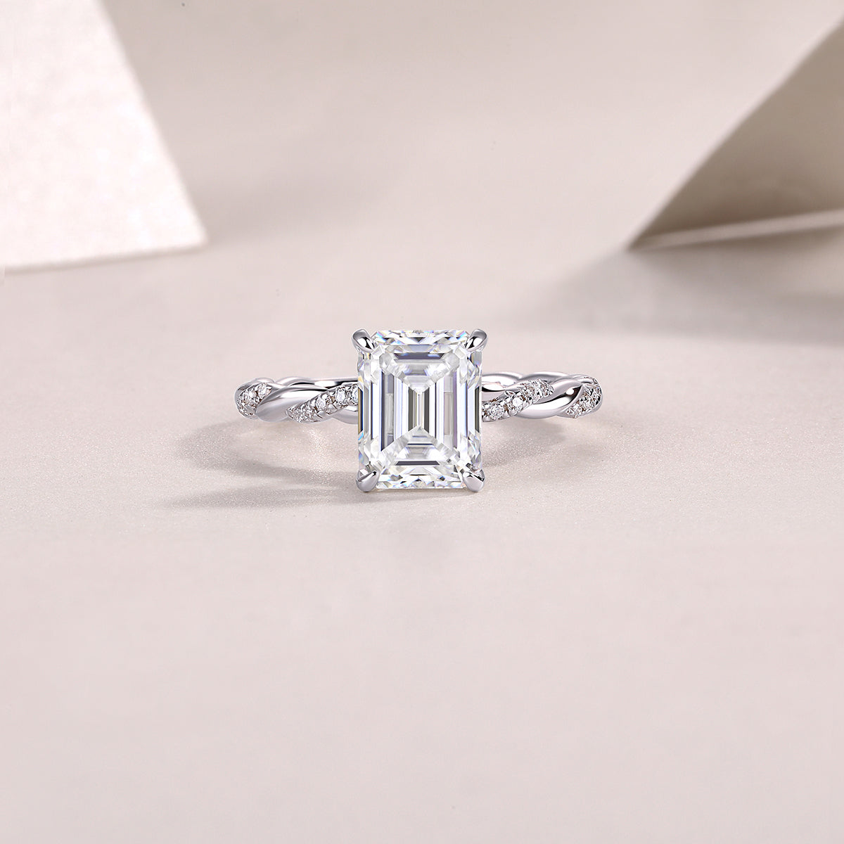 Chasing light - octagonal 7*9 moissanite ring, environmentally friendly diamond ring, S925 sterling silver ring