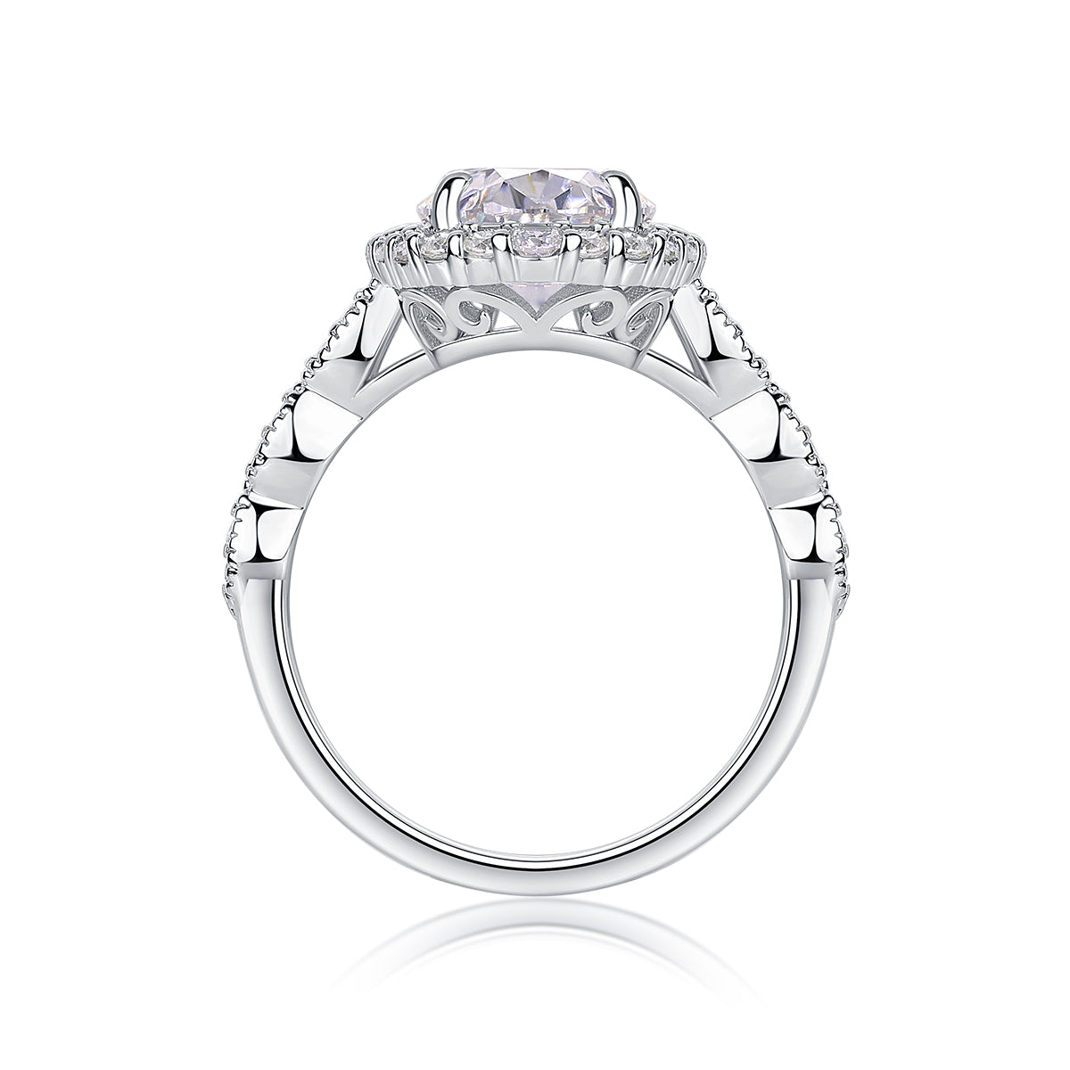 Eyes of the Moon——Egg-shaped 8*12 Moissanite ring, environmentally friendly diamond ring, S925 sterling silver ring