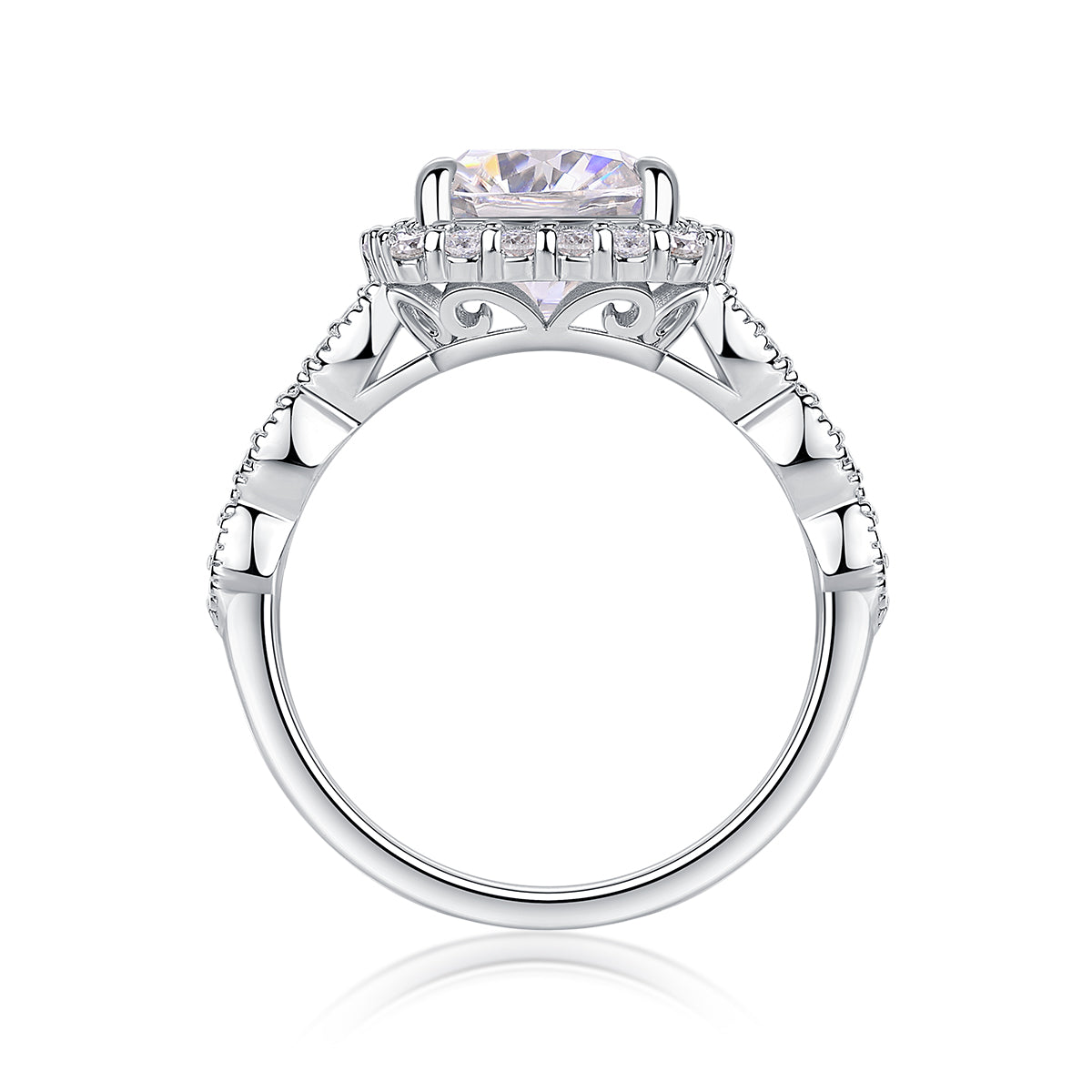 Magnificent square diamond - inlaid square 8.5*8.5 moissanite ring environmentally friendly diamond ring S925 sterling silver ring