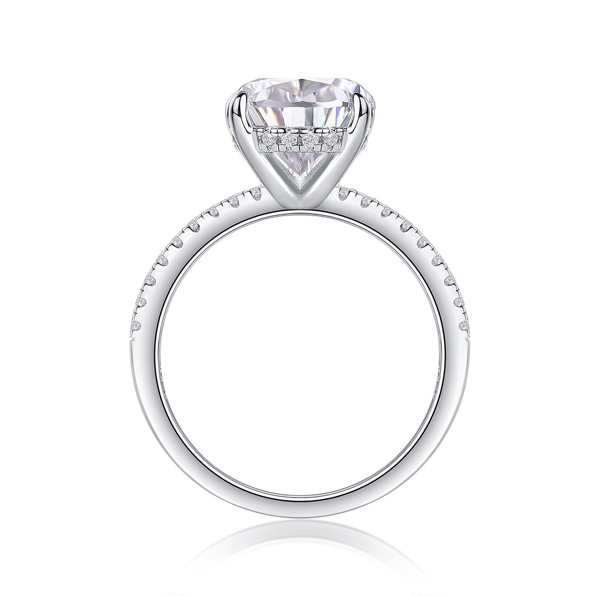 Light and shadow - inlaid pear-shaped 9*13 moissanite ring environmentally friendly diamond ring S925 sterling silver ring
