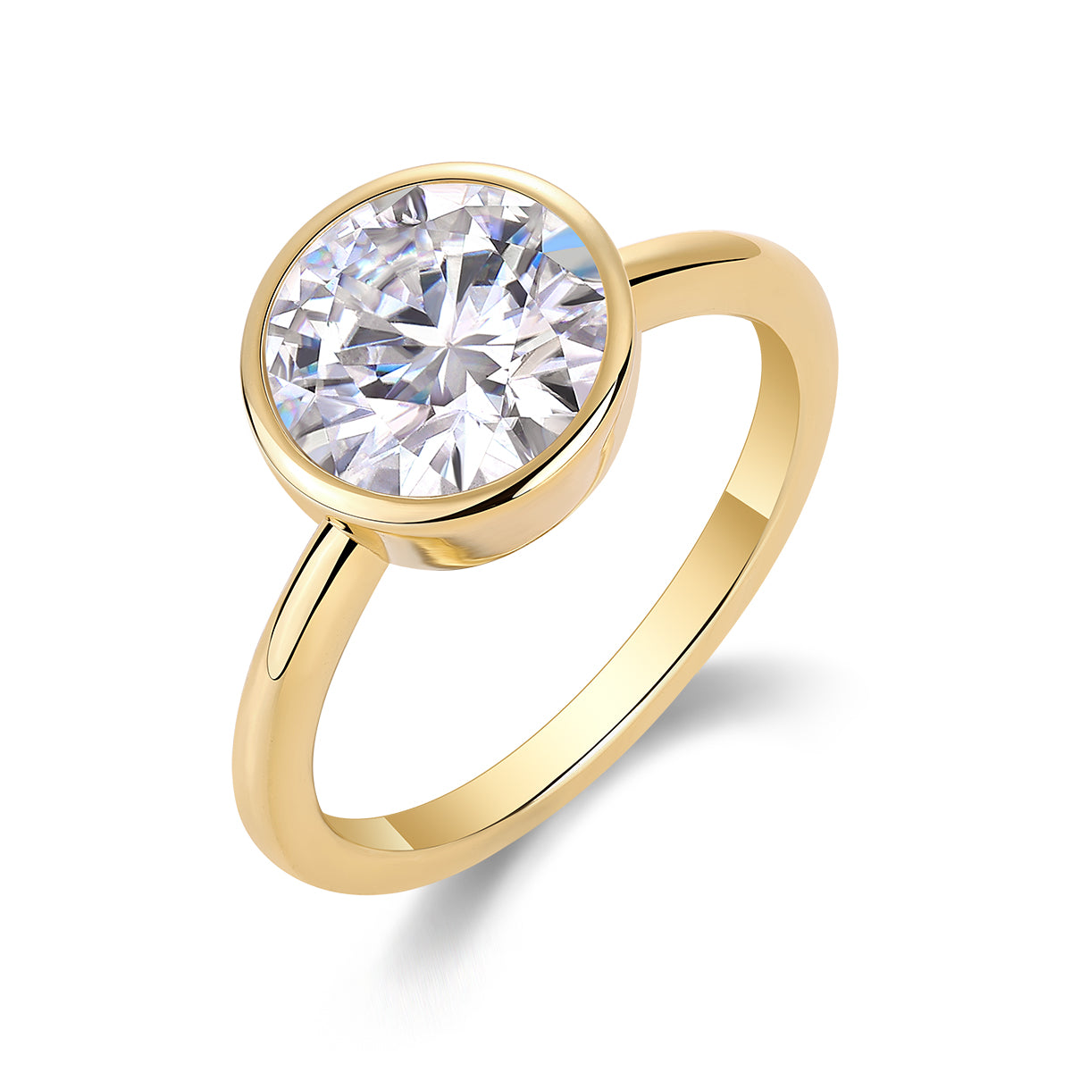 Time Foam - A round Moissanite S925 sterling silver and gold-plated eco-friendly diamond ring