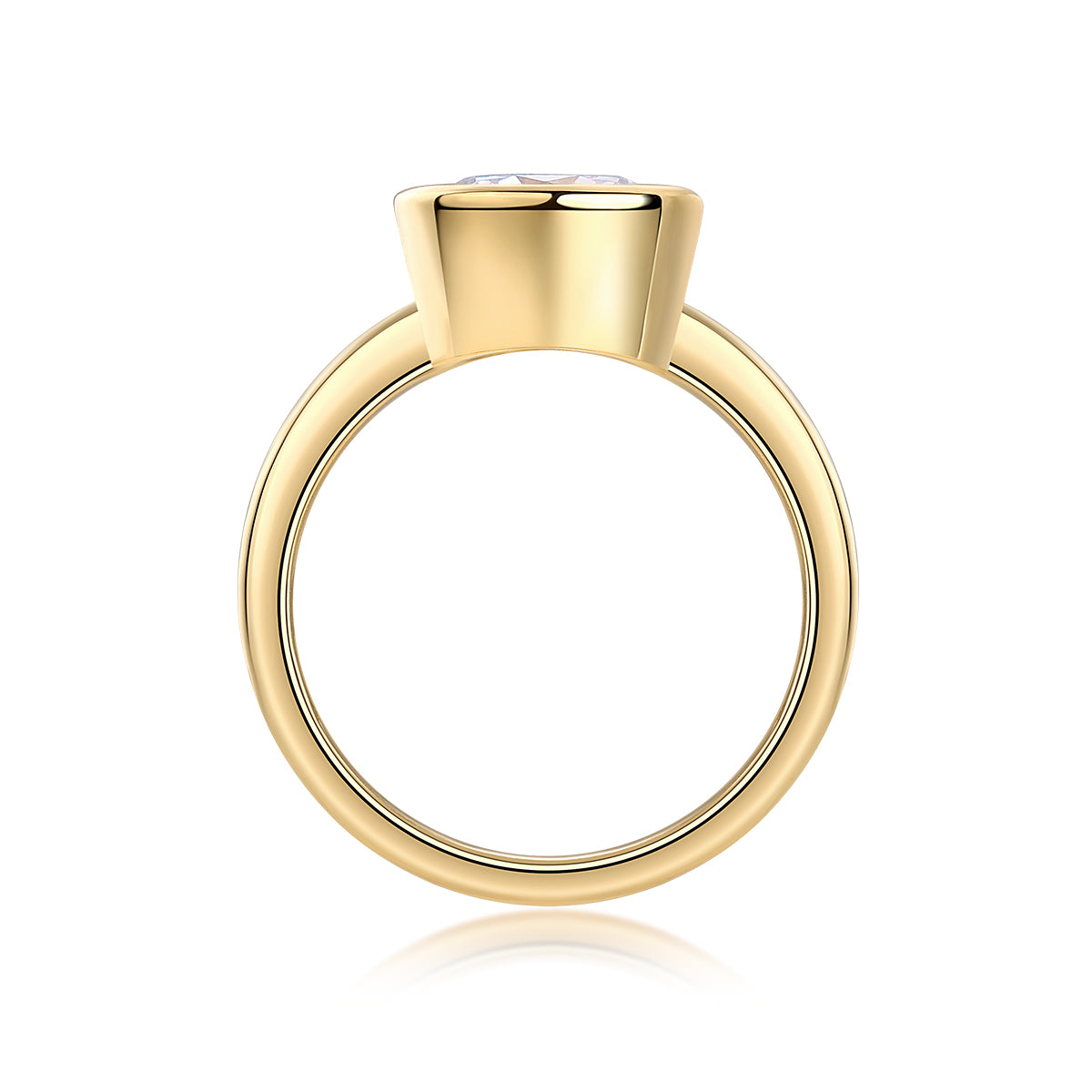 Time Foam - A round Moissanite S925 sterling silver and gold-plated eco-friendly diamond ring