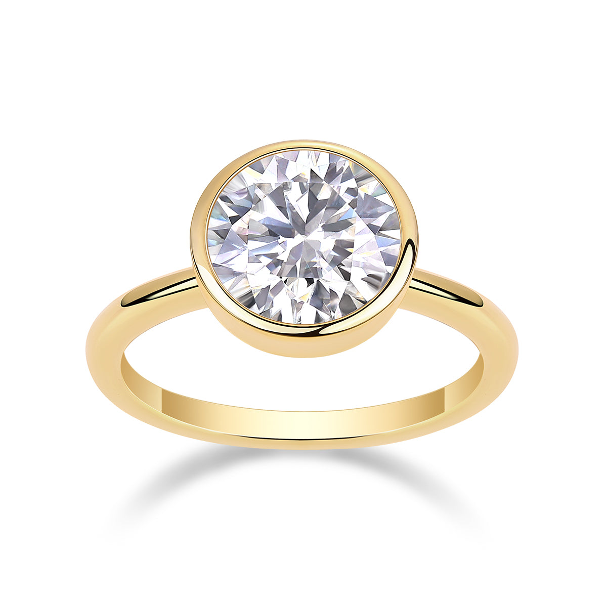 Time Foam - A round Moissanite S925 sterling silver and gold-plated eco-friendly diamond ring