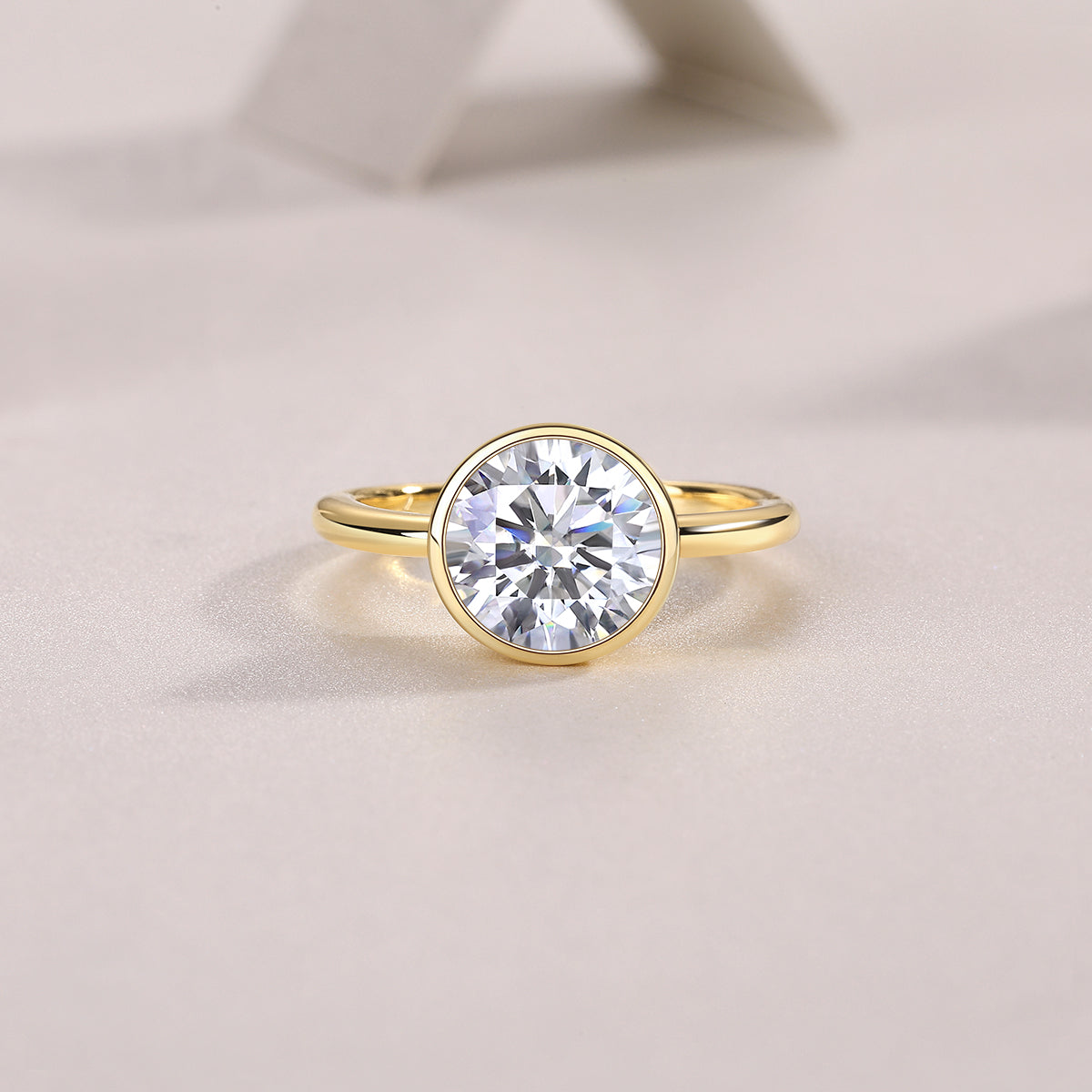 Time Foam - A round Moissanite S925 sterling silver and gold-plated eco-friendly diamond ring