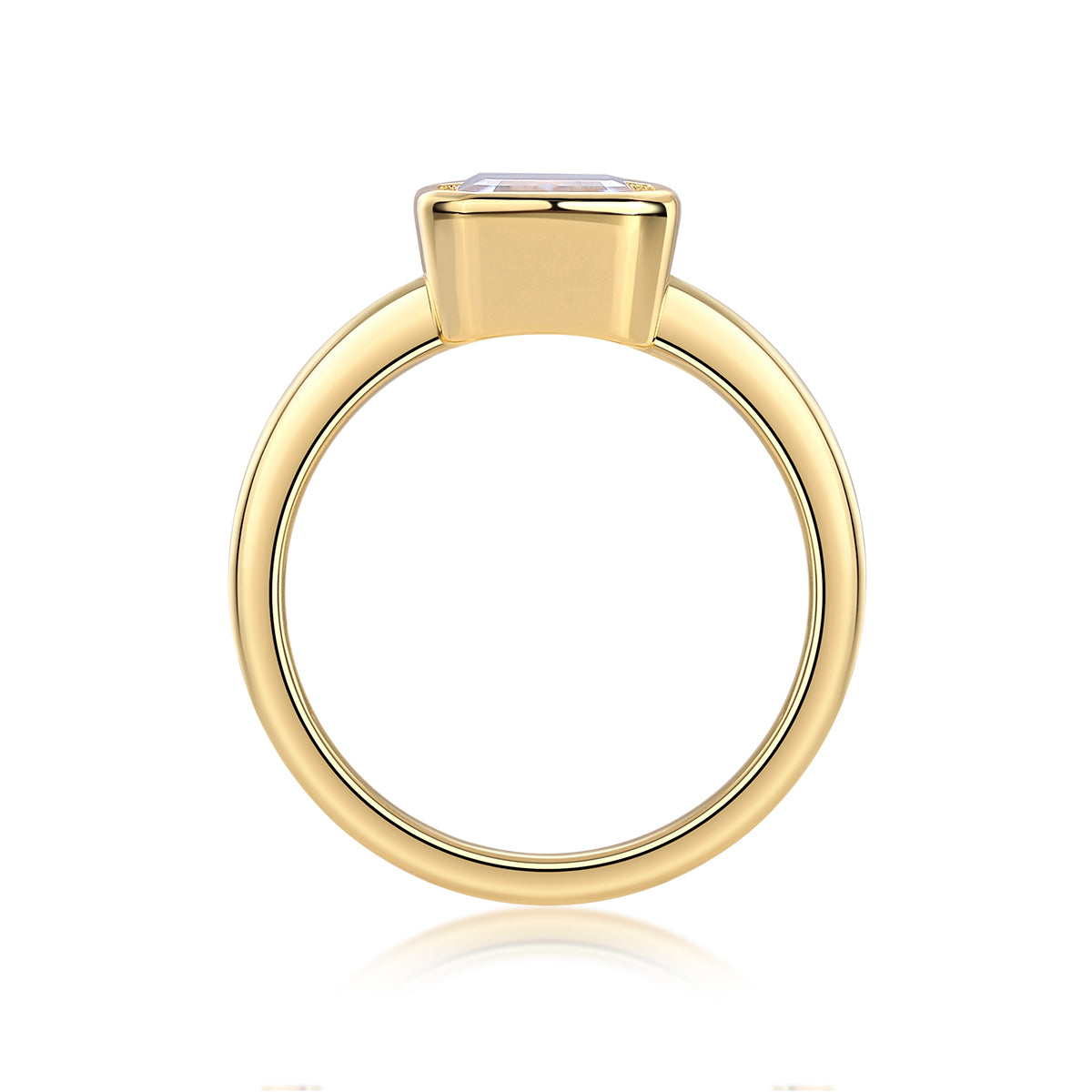An octagonal 7*9 Moissanite S925 sterling silver and gold-plated eco-friendly diamond ring