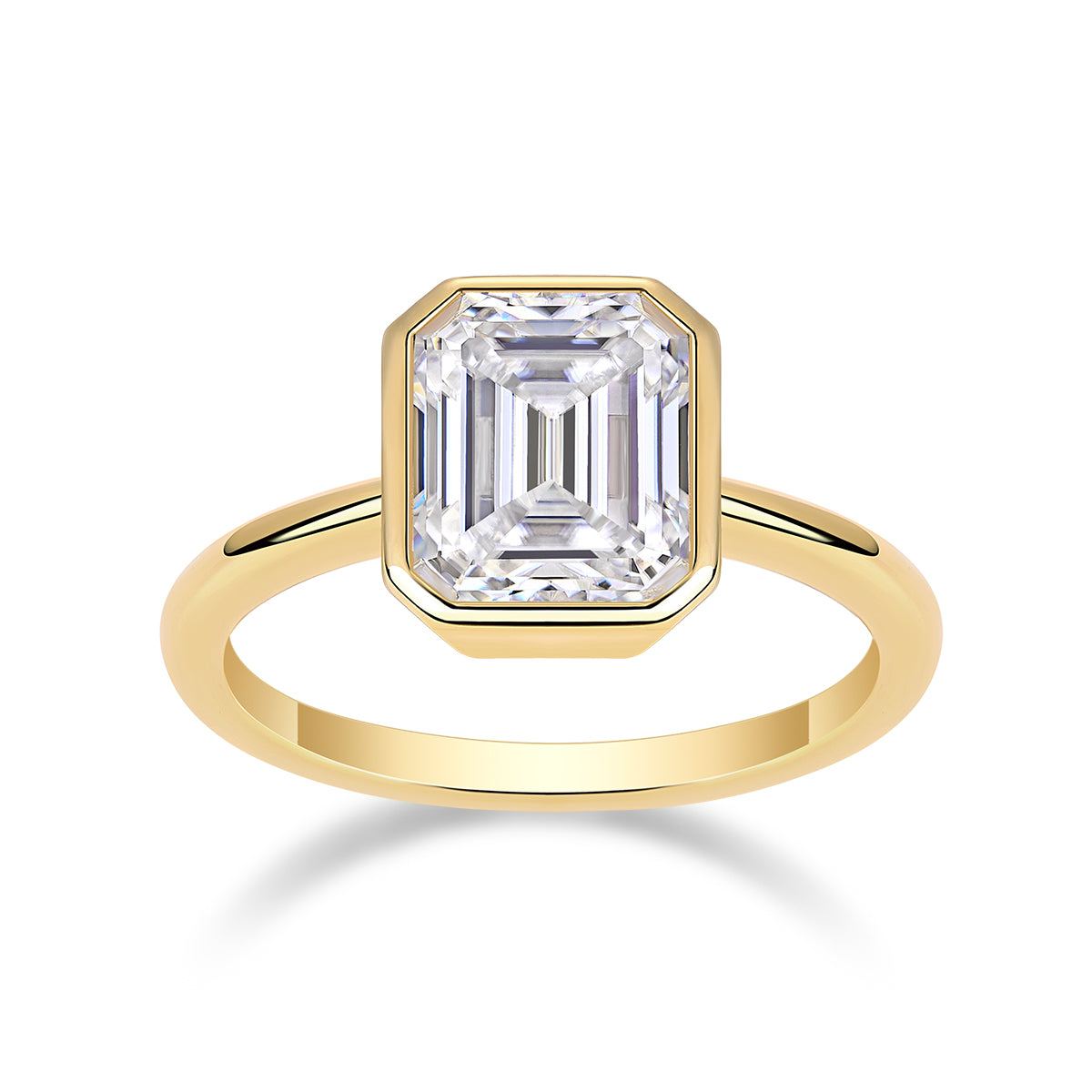 An octagonal 7*9 Moissanite S925 sterling silver and gold-plated eco-friendly diamond ring