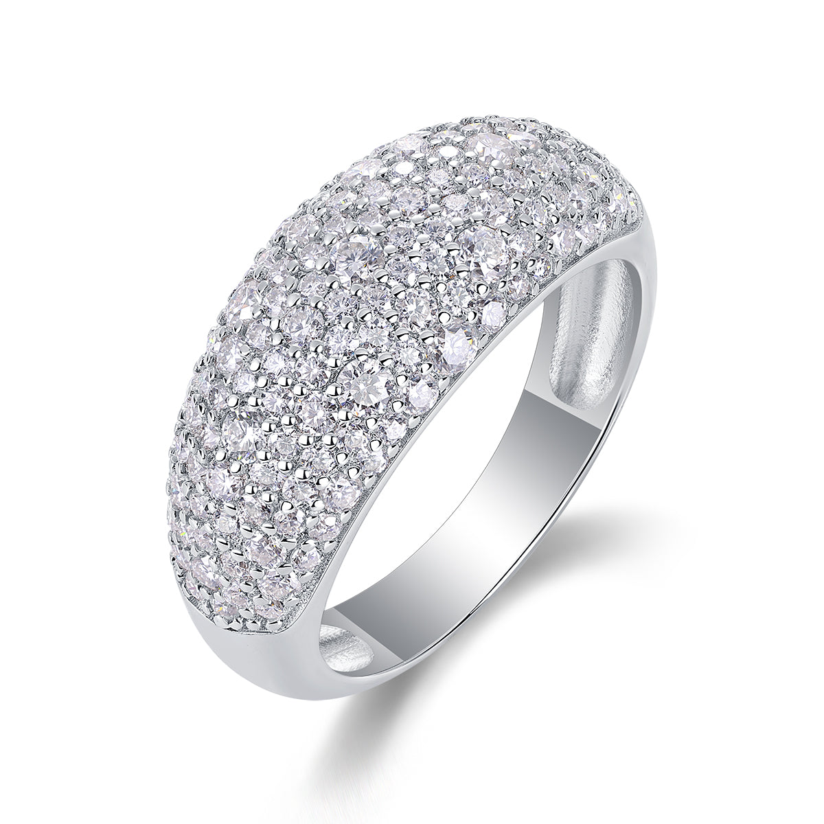 Moonlit Night with Stars - Moissanite Ring, Environmentally Friendly Diamond Ring, S925 Sterling Silver Ring