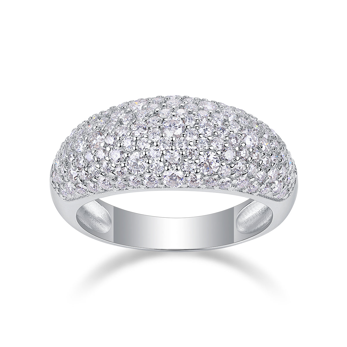 Moonlit Night with Stars - Moissanite Ring, Environmentally Friendly Diamond Ring, S925 Sterling Silver Ring