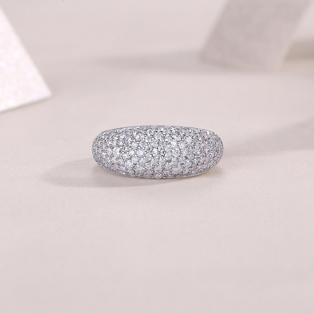 Moonlit Night with Stars - Moissanite Ring, Environmentally Friendly Diamond Ring, S925 Sterling Silver Ring