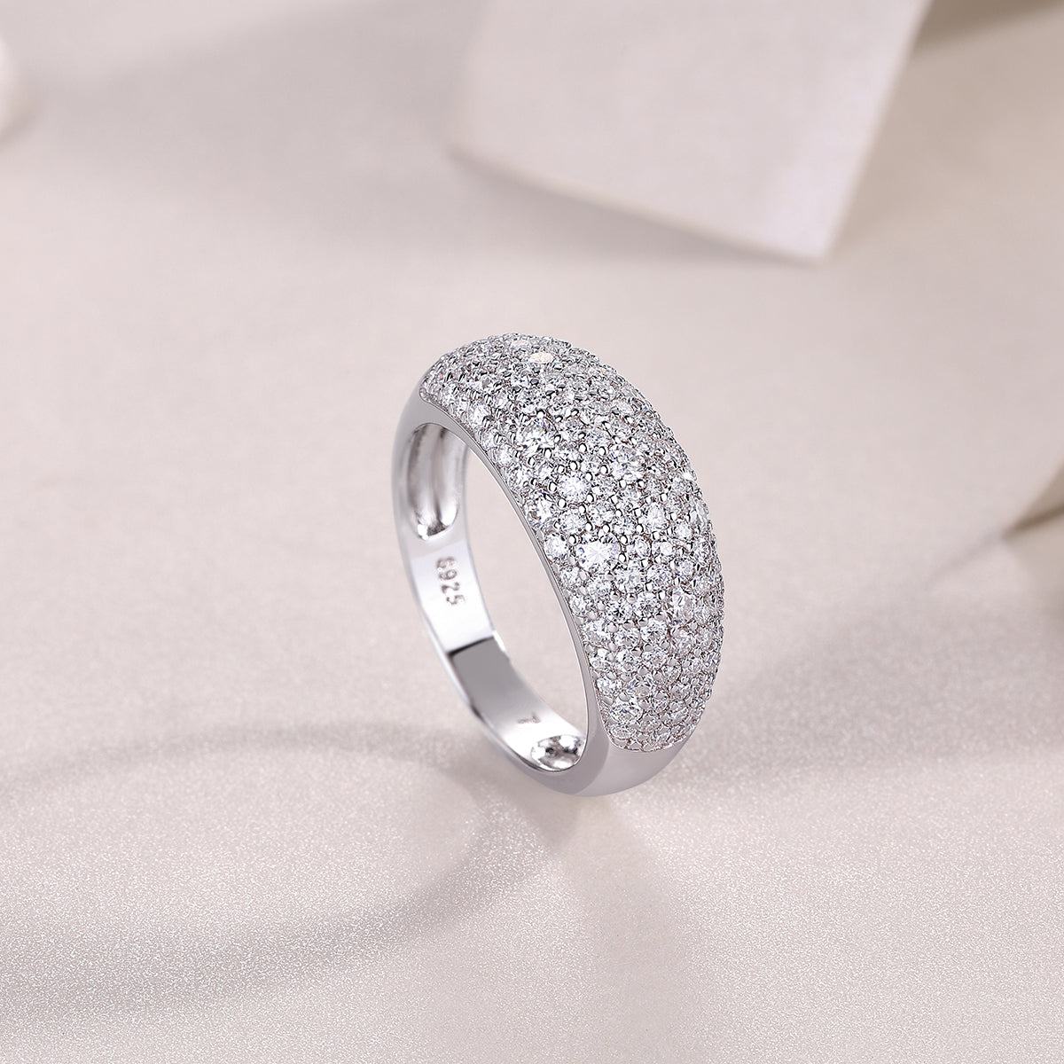 Moonlit Night with Stars - Moissanite Ring, Environmentally Friendly Diamond Ring, S925 Sterling Silver Ring