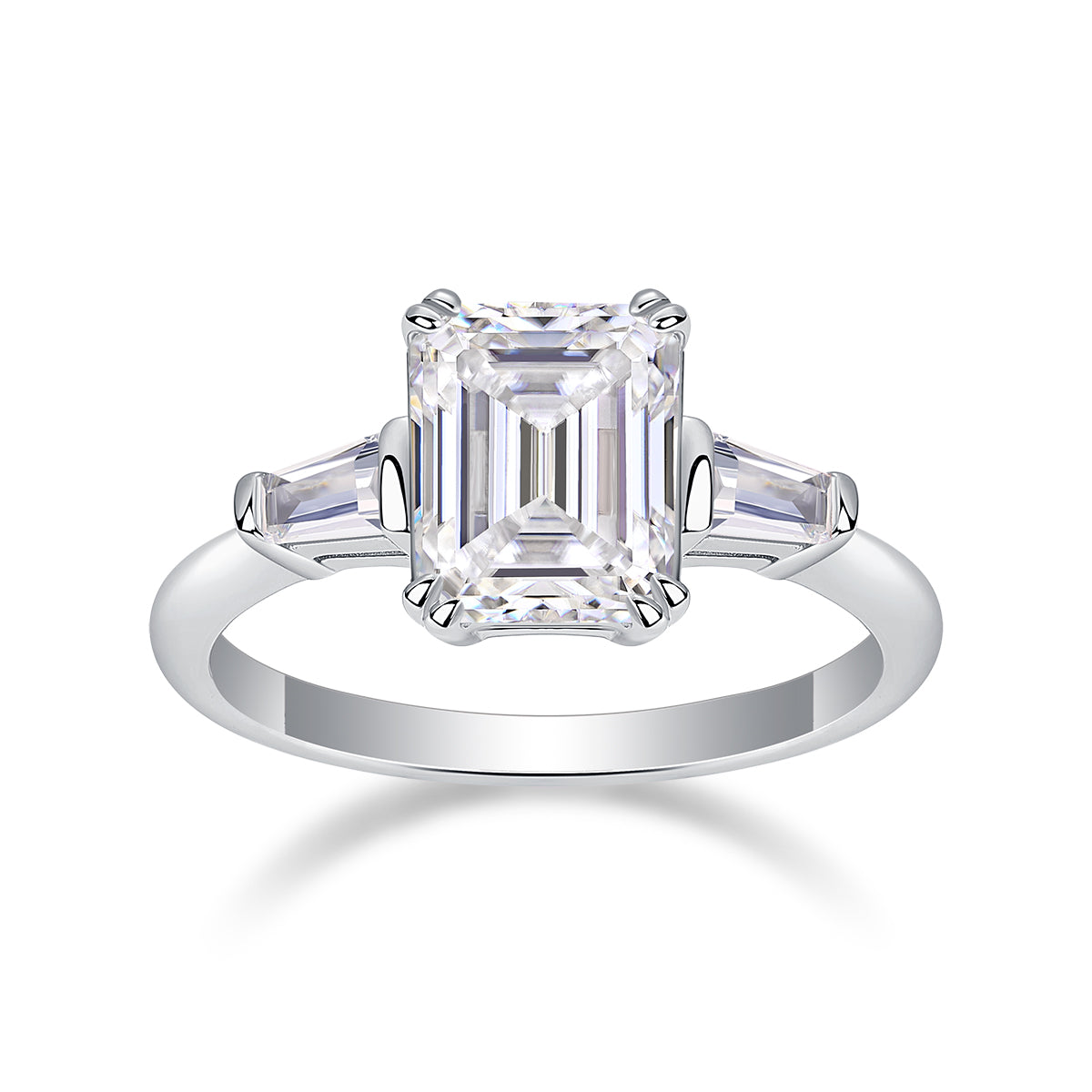 Starlight Mirror - An octagonal 7*9 Moissanite S925 sterling silver and platinum-plated eco-friendly diamond ring