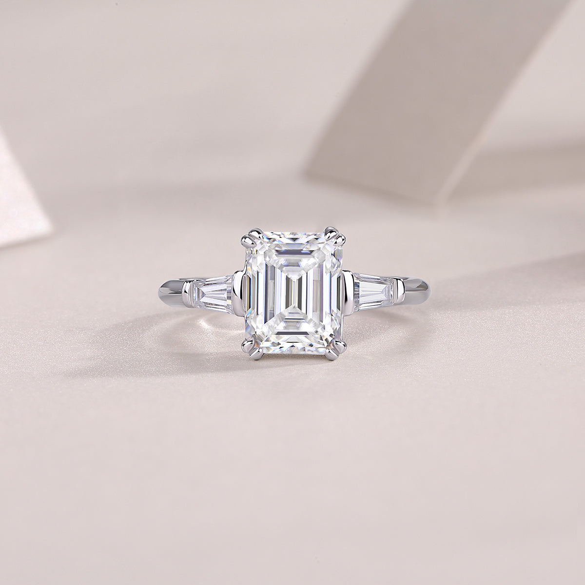 Starlight Mirror - An octagonal 7*9 Moissanite S925 sterling silver and platinum-plated eco-friendly diamond ring