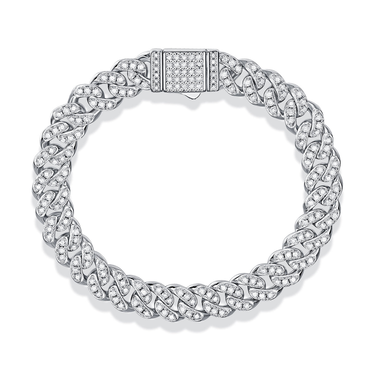 Light of Faith - Fashionable and luxurious silver bracelet inlaid with moissanite comparable to natural diamonds