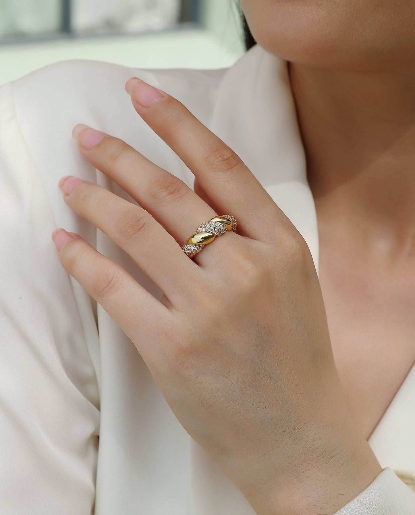 Tengman——Moissanite ring, environmentally friendly diamond ring, S925 sterling silver and gold-plated ring