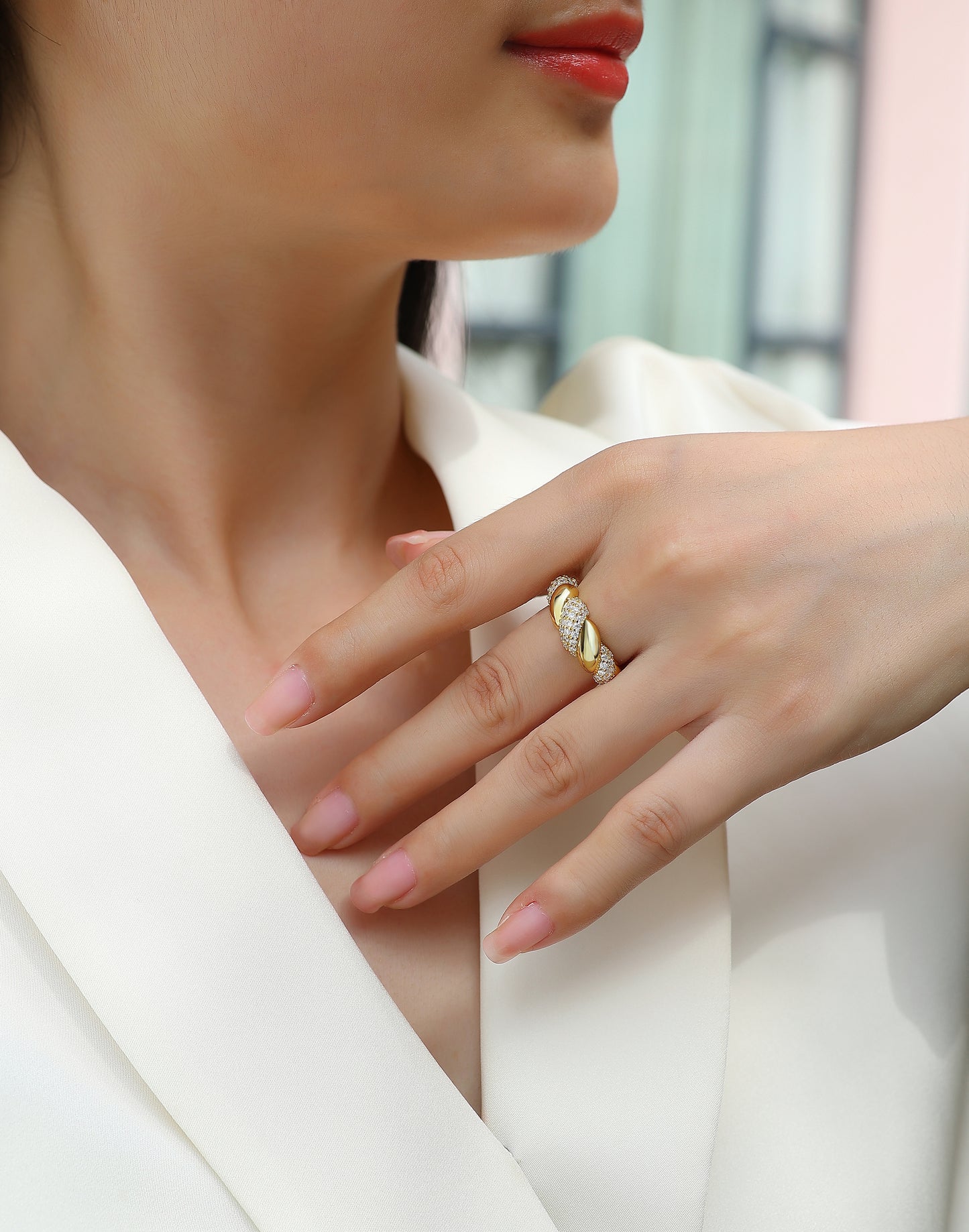 Tengman——Moissanite ring, environmentally friendly diamond ring, S925 sterling silver and gold-plated ring
