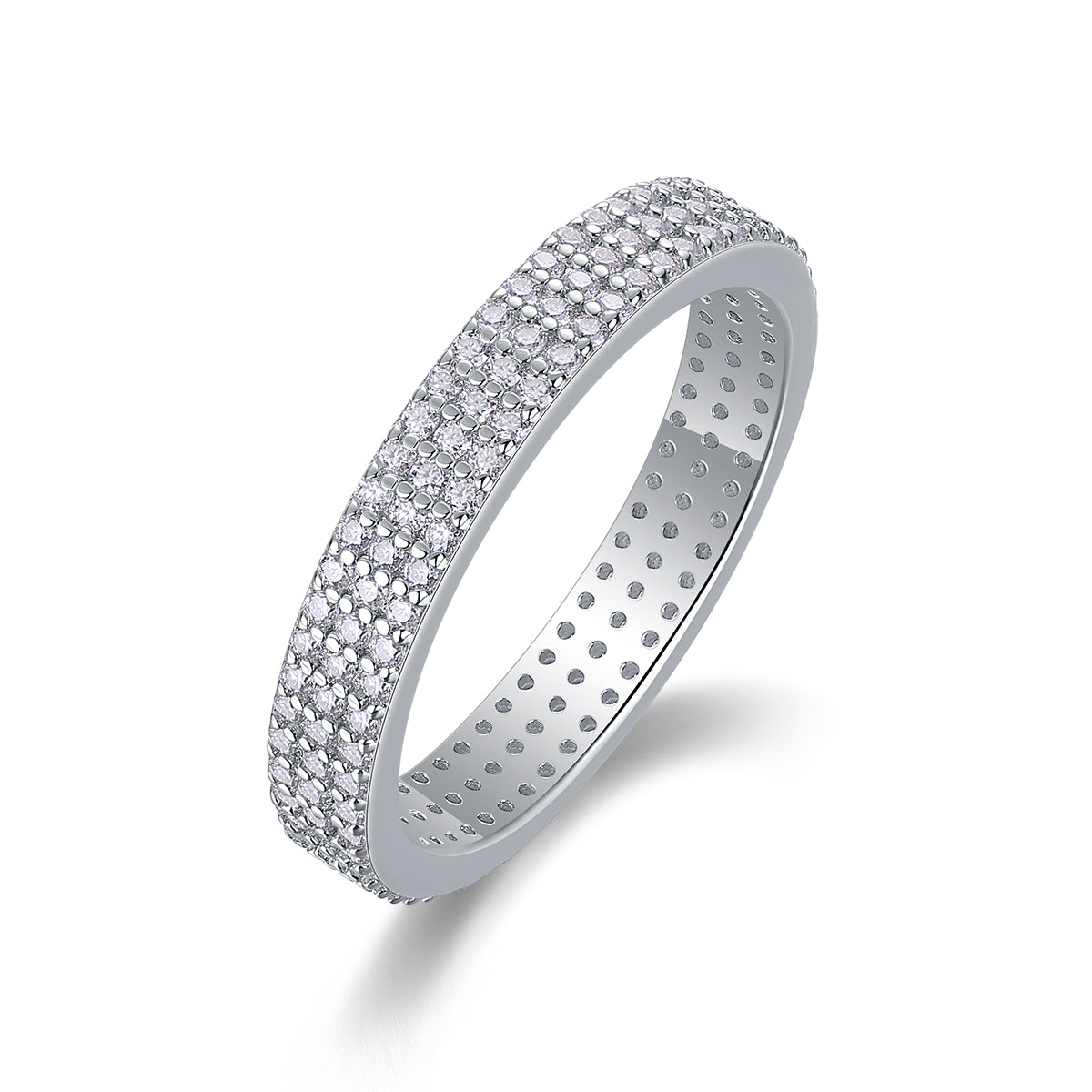 Light up the time - Moissanite ring, environmentally friendly diamond ring, S925 sterling silver, platinum-plated ring