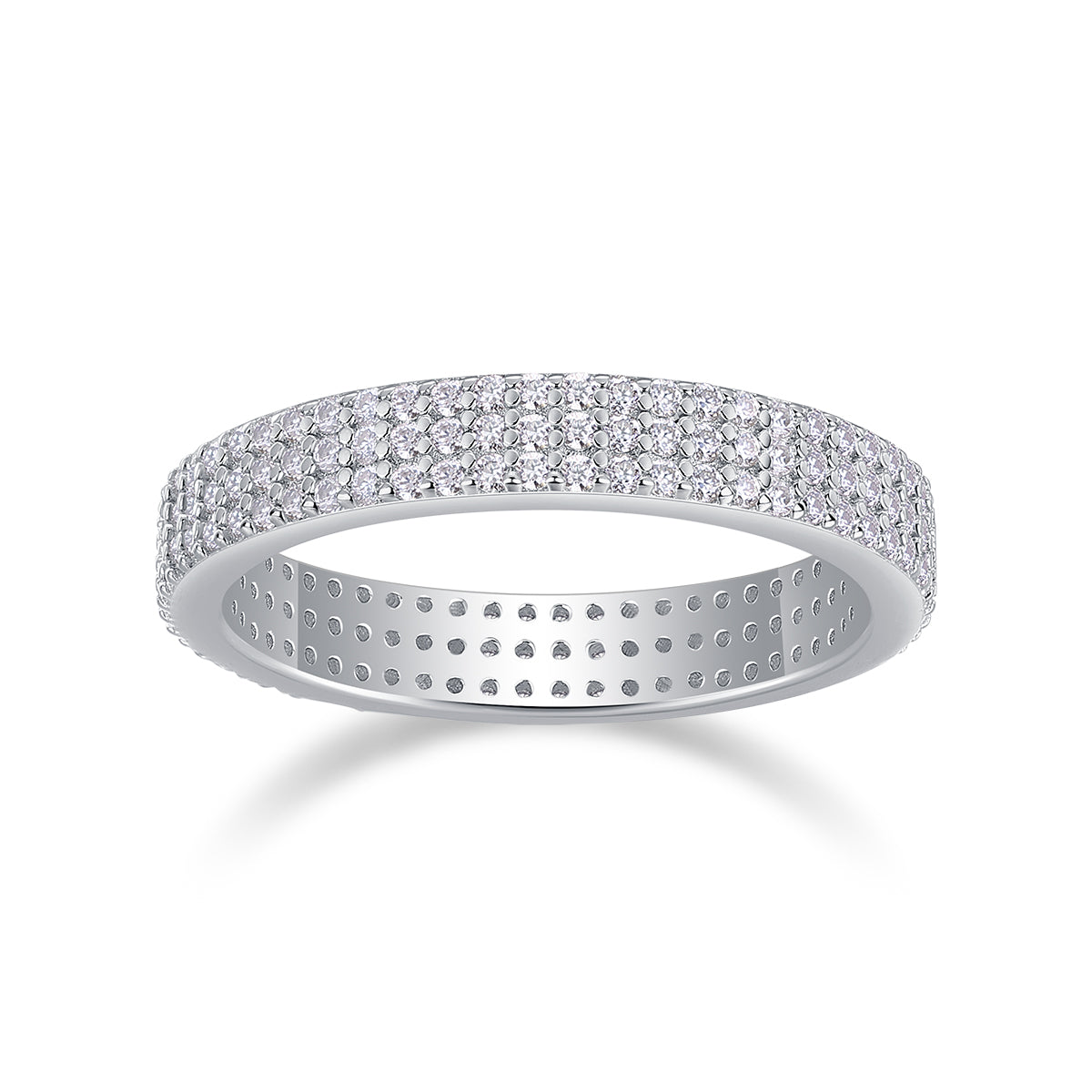 Light up the time - Moissanite ring, environmentally friendly diamond ring, S925 sterling silver, platinum-plated ring