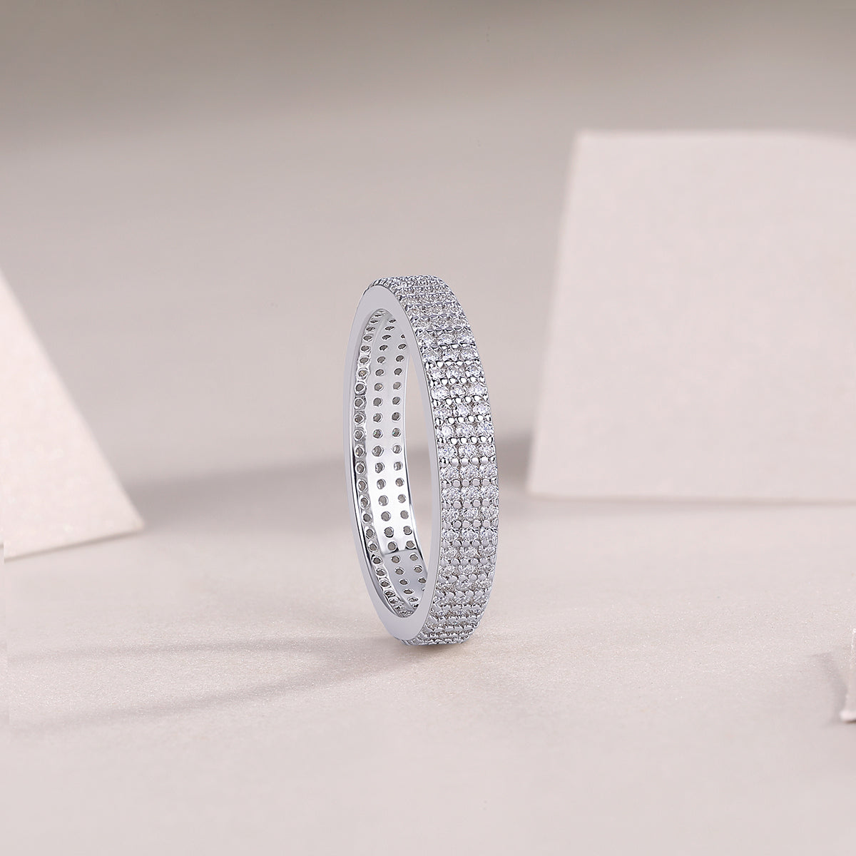Light up the time - Moissanite ring, environmentally friendly diamond ring, S925 sterling silver, platinum-plated ring