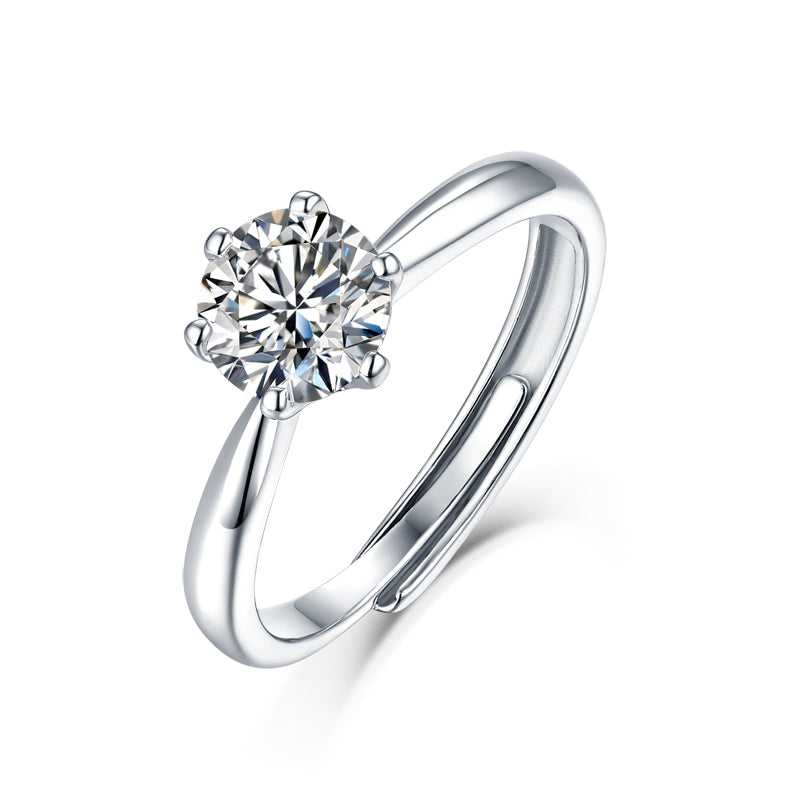 Classic wedding ring - inlaid moissanite comparable to natural diamonds fashionable luxury silver ring