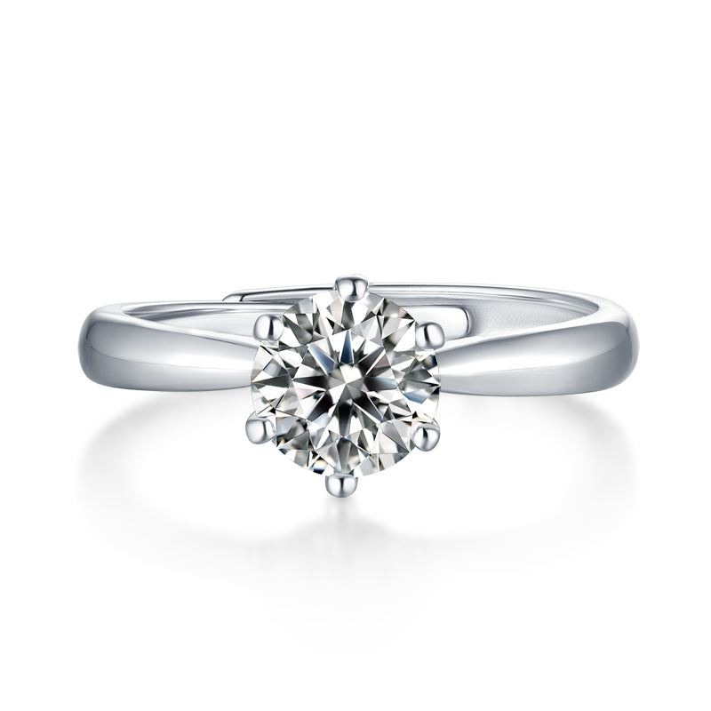 Classic wedding ring - inlaid moissanite comparable to natural diamonds fashionable luxury silver ring