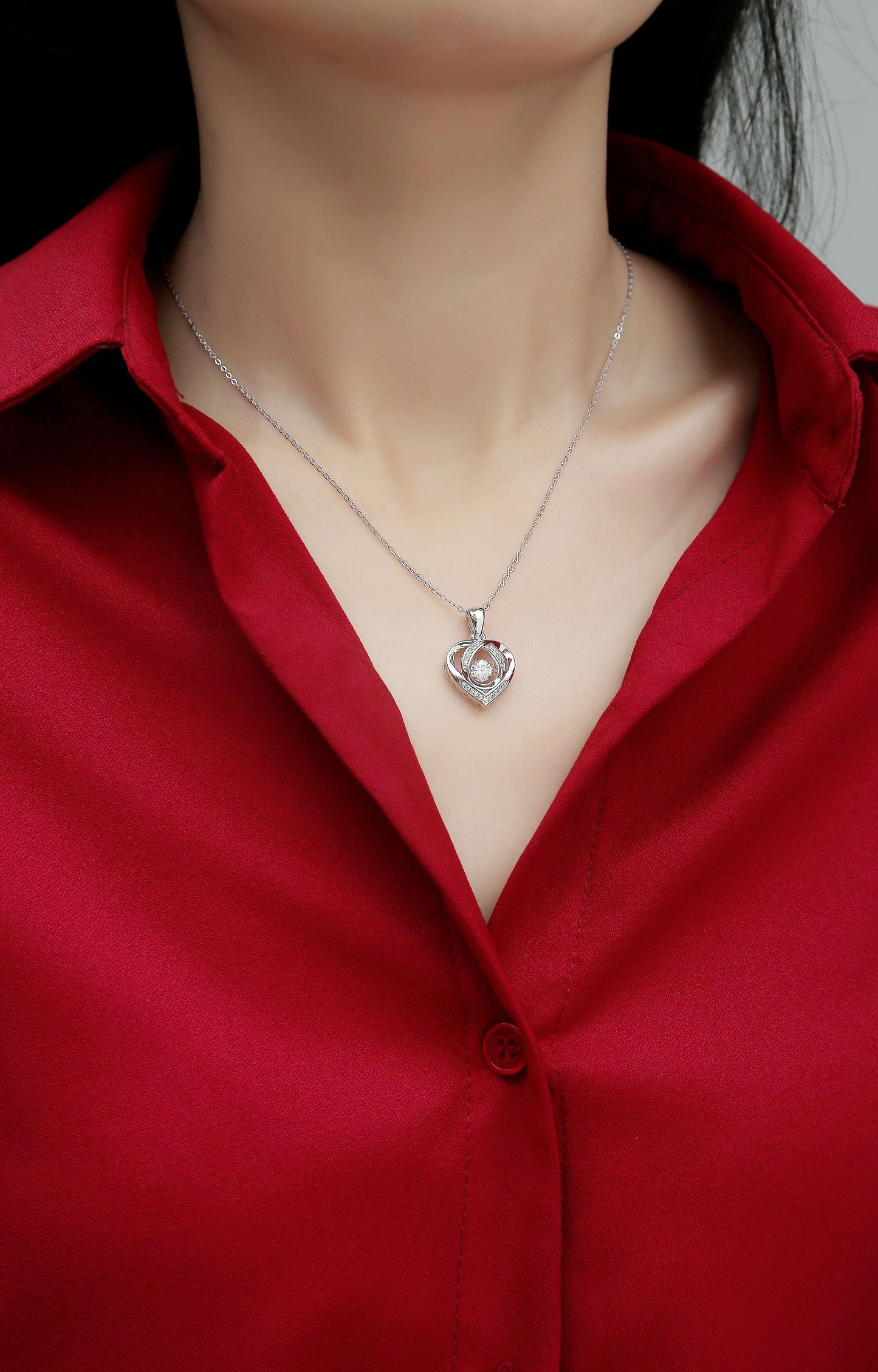 You are in my heart - luxury fashion necklace pendant inlaid with moissanite comparable to natural diamonds