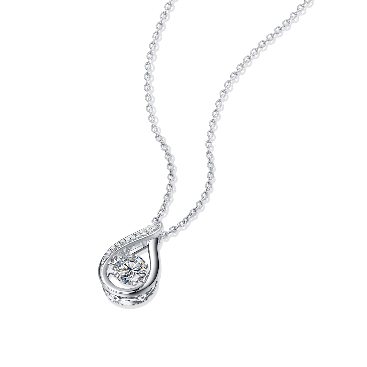 Smart-Moissanite-inlaid luxury fashion necklace pendant comparable to natural diamonds