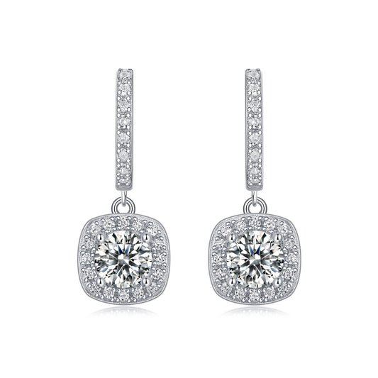 Dream Earrings - Inlaid with Moissanite, comparable to natural diamonds, fashionable and luxurious silver earrings