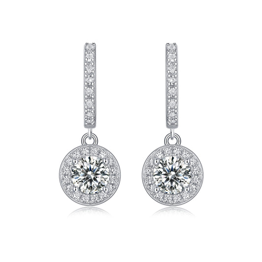 Youth Earrings - Inlaid with Moissanite, comparable to natural diamonds, fashionable and luxurious silver earrings