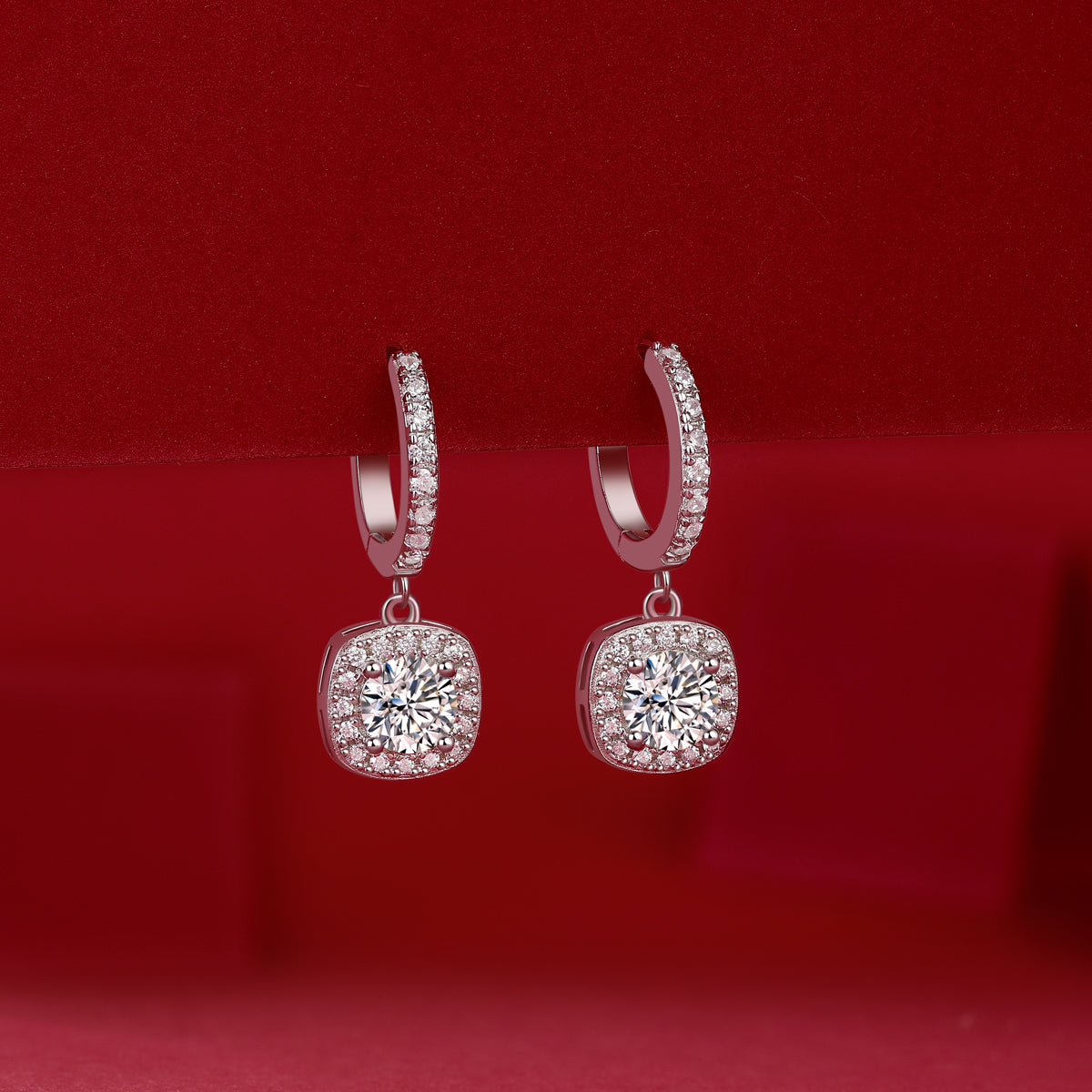 Dream Earrings - Inlaid with Moissanite, comparable to natural diamonds, fashionable and luxurious silver earrings