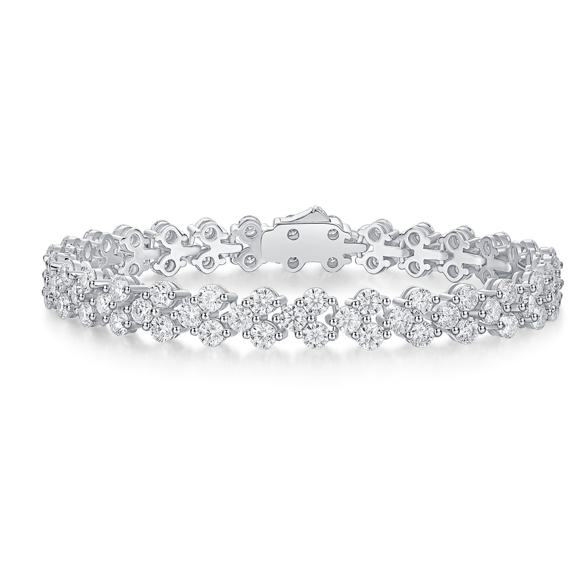 Canon - Fashionable and luxurious silver bracelet inlaid with moissanite comparable to natural diamonds