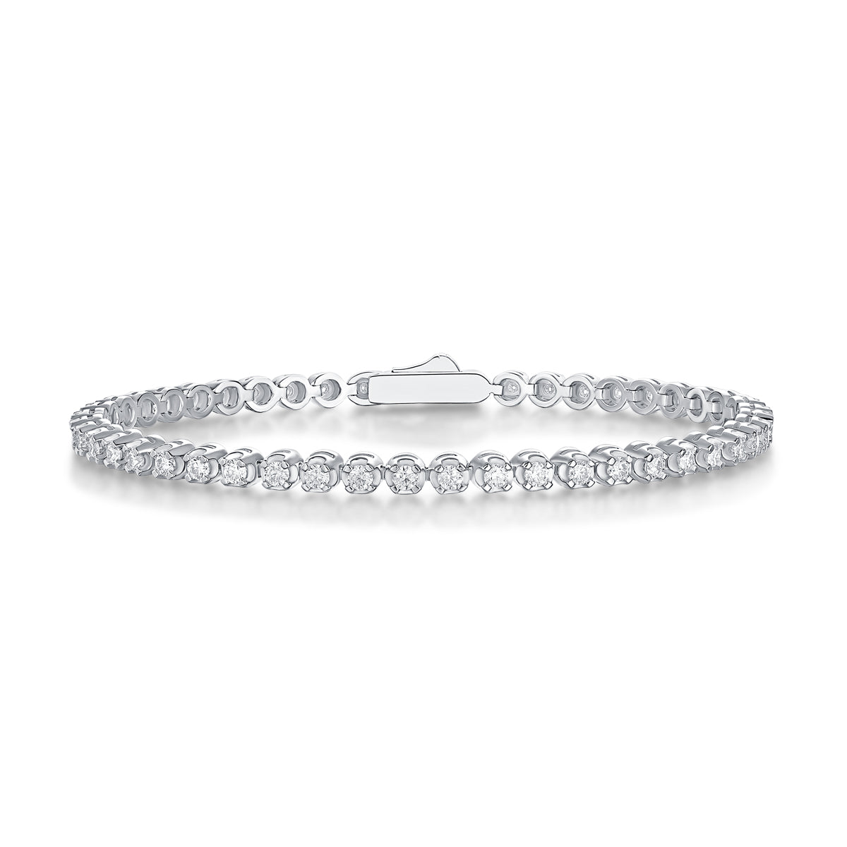 Starry sky-inlaid moissanite comparable to natural diamonds fashionable and luxurious silver bracelet