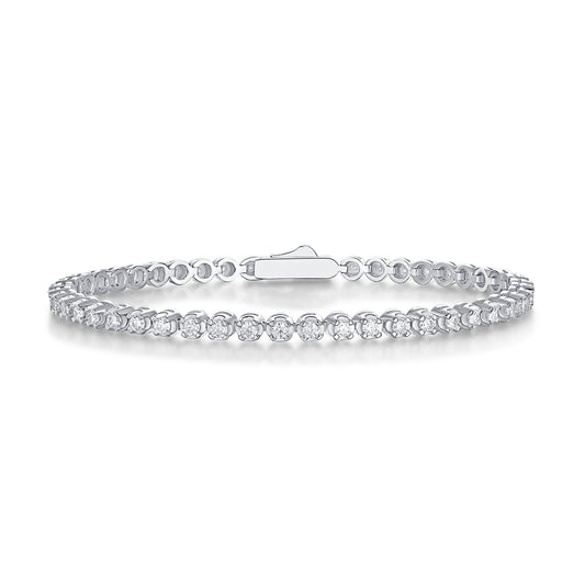 Starry sky-inlaid moissanite comparable to natural diamonds fashionable and luxurious silver bracelet