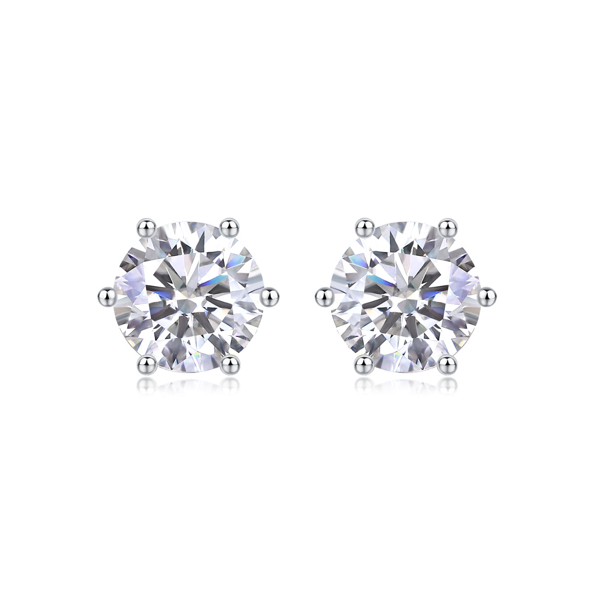 Years - Fashionable and luxurious silver earrings inlaid with moissanite comparable to natural diamonds