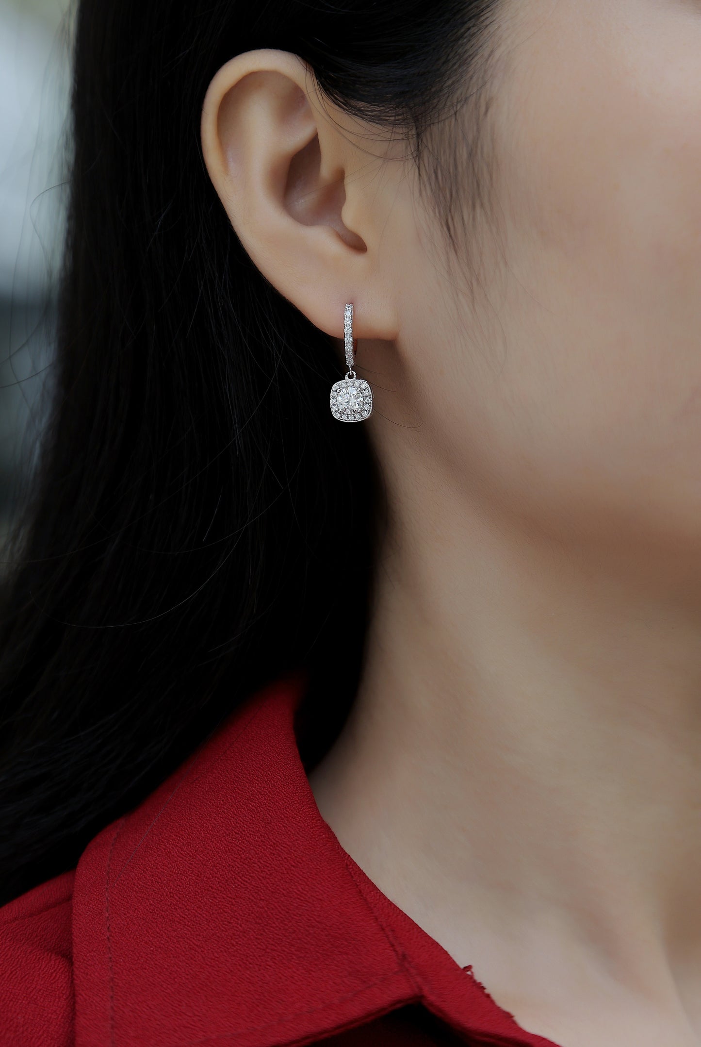 Dream Earrings - Inlaid with Moissanite, comparable to natural diamonds, fashionable and luxurious silver earrings