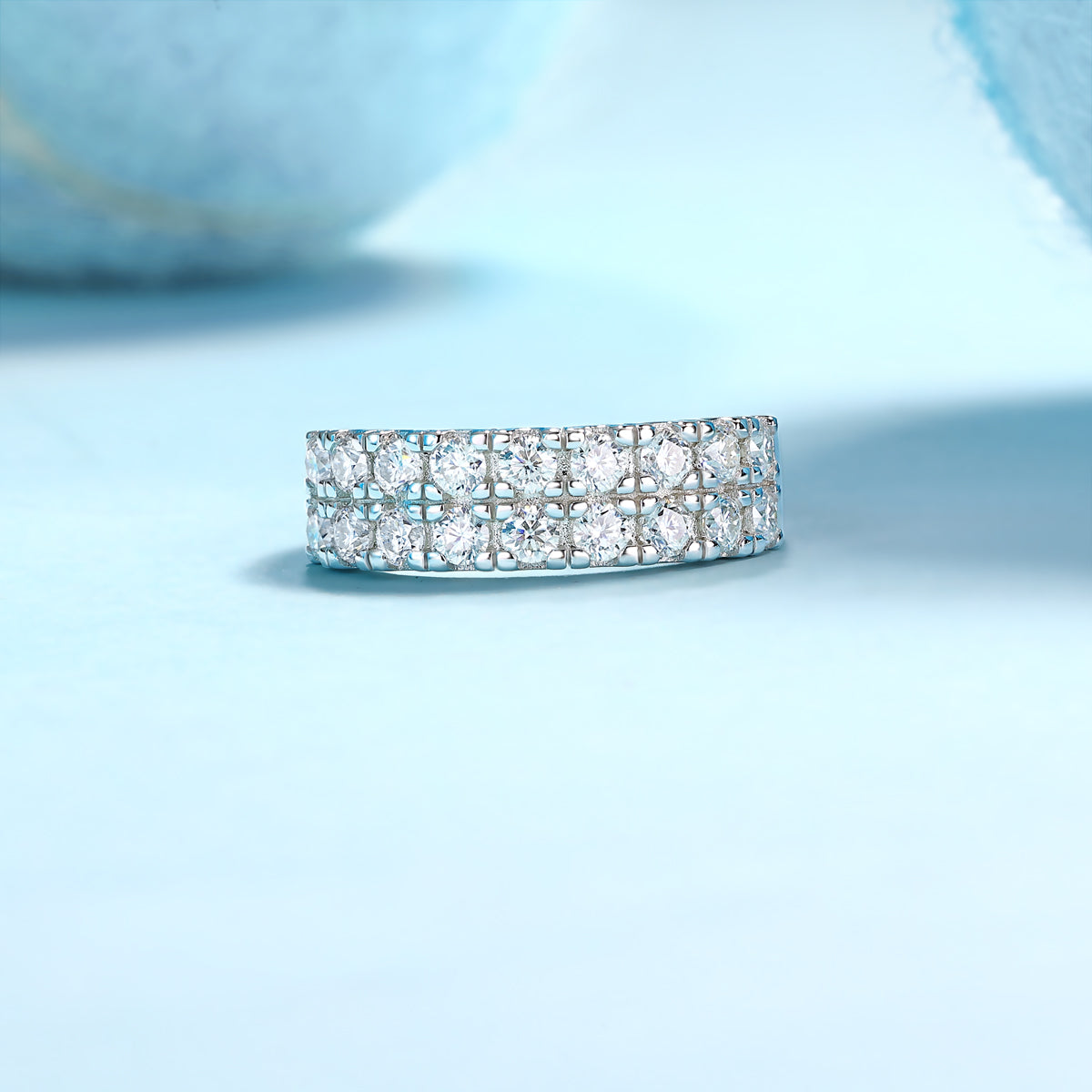 Starry sky wedding ring - inlaid with moissanite comparable to natural diamonds, fashionable and luxurious silver ring