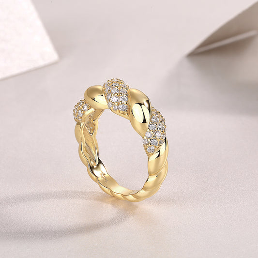 Tengman——Moissanite ring, environmentally friendly diamond ring, S925 sterling silver and gold-plated ring