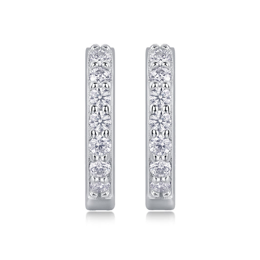 Determined Earrings - Inlaid with Moissanite, comparable to natural diamonds, fashionable and luxurious silver earrings