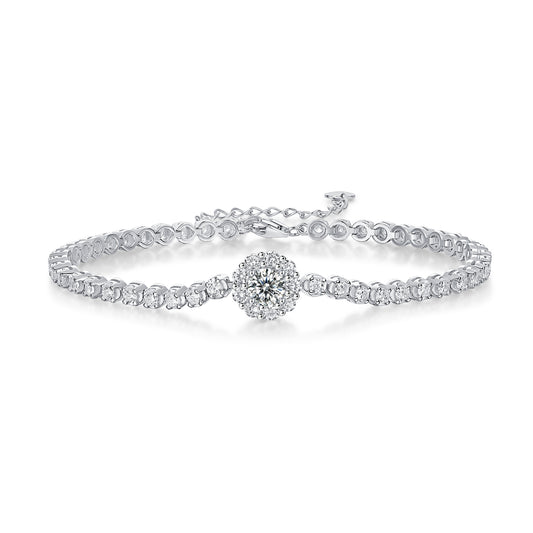 Magpie Bridge - Fashionable and luxurious silver bracelet inlaid with moissanite comparable to natural diamonds