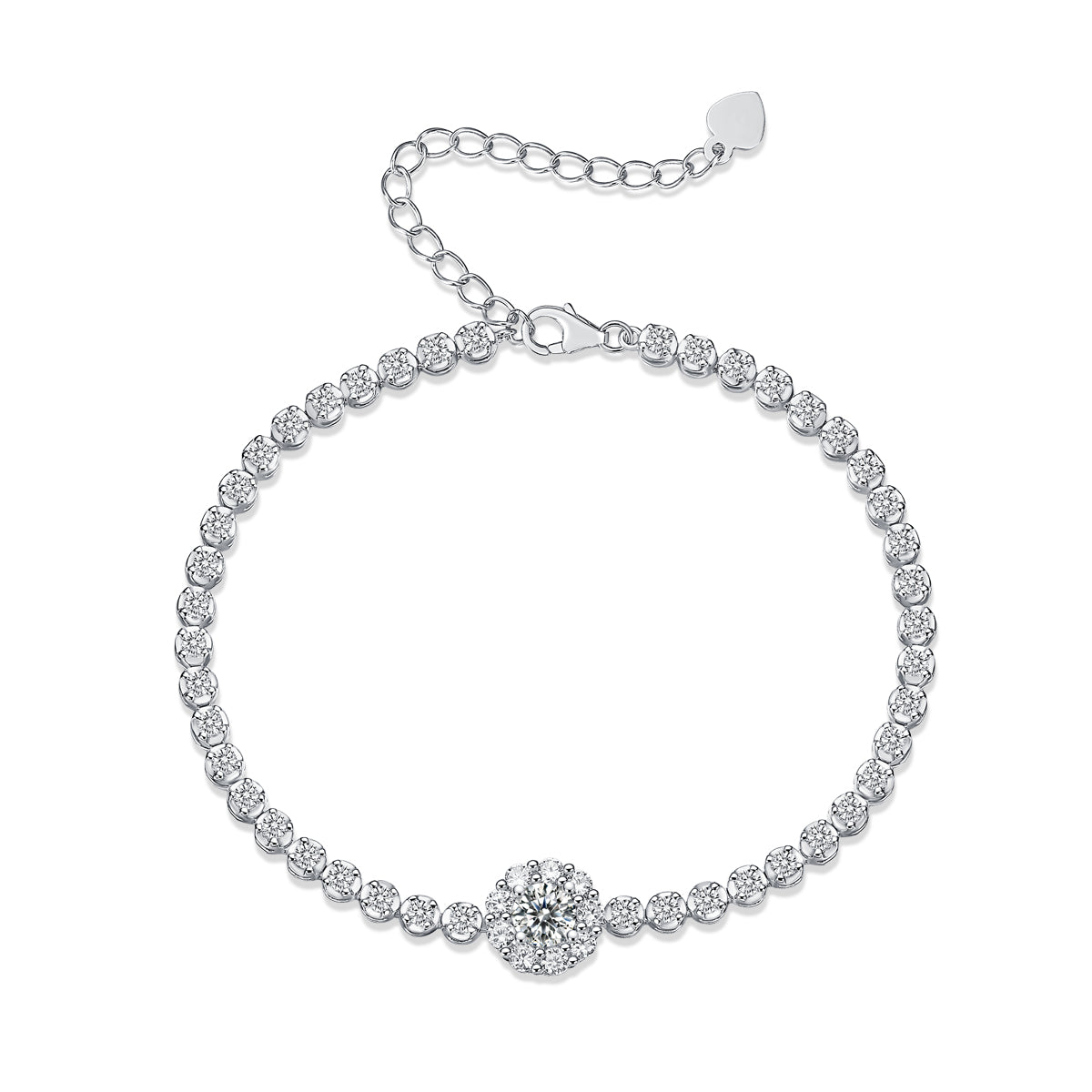 Magpie Bridge - Fashionable and luxurious silver bracelet inlaid with moissanite comparable to natural diamonds