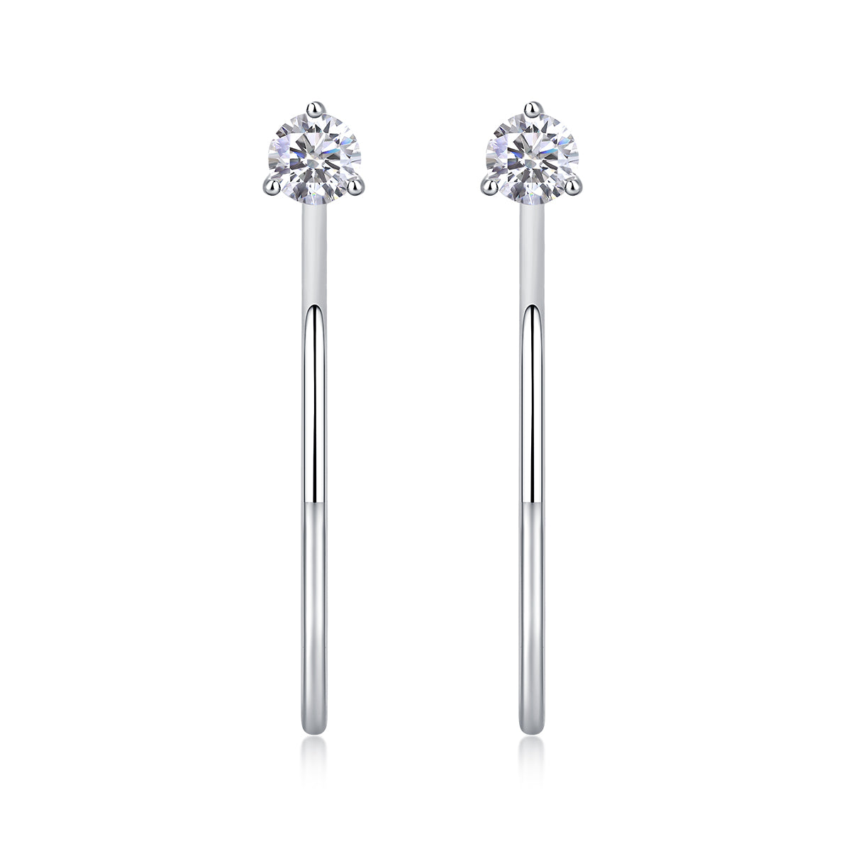 Graceful Afternoon Earrings - Inlaid with Moissanite, comparable to natural diamonds, fashionable and luxurious silver earrings