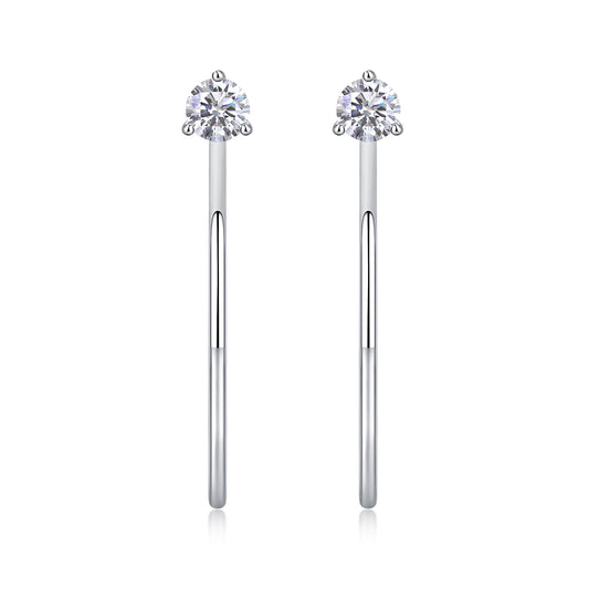 Graceful Afternoon Earrings - Inlaid with Moissanite, comparable to natural diamonds, fashionable and luxurious silver earrings