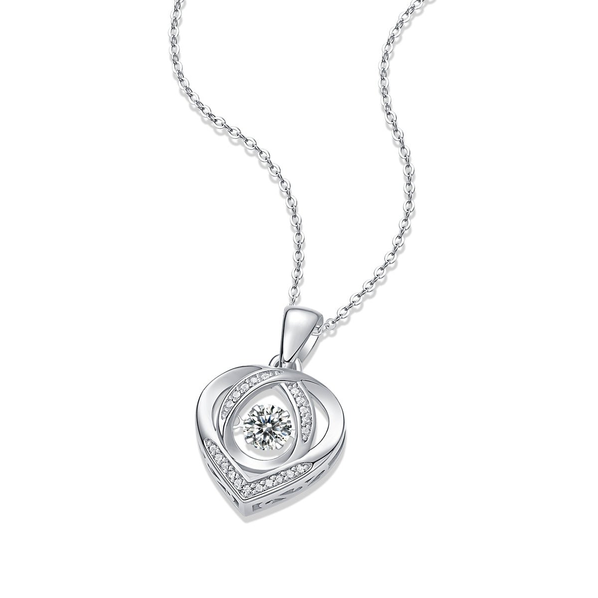 You are in my heart - luxury fashion necklace pendant inlaid with moissanite comparable to natural diamonds