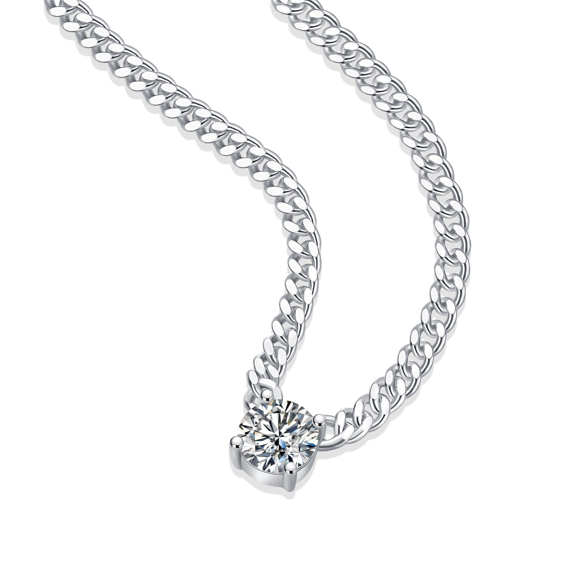 Cuban necklace-Moissanite inlaid comparable to natural diamonds luxury fashion necklace pendant