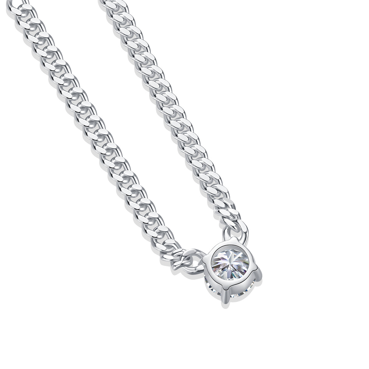 Cuban necklace-Moissanite inlaid comparable to natural diamonds luxury fashion necklace pendant